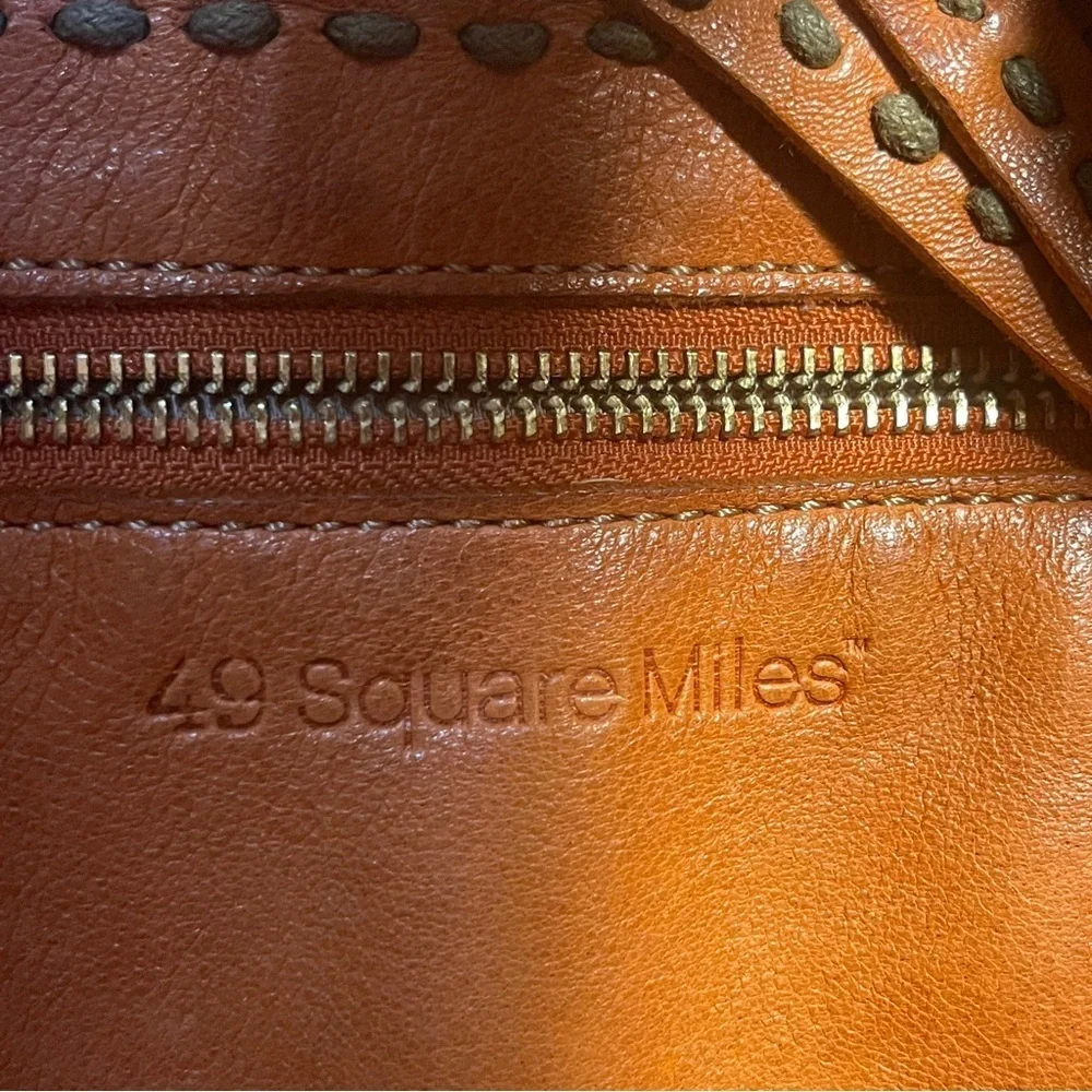 49 Square Miles Orange Leather Hobo Bag Soft Leather Shoulder Purse Artisan Hand